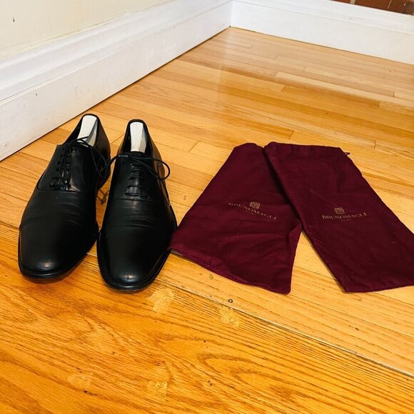 Bruno Magli Men 11 Derby Dress Shoes Black Leather Italy Bologna Made main image 8